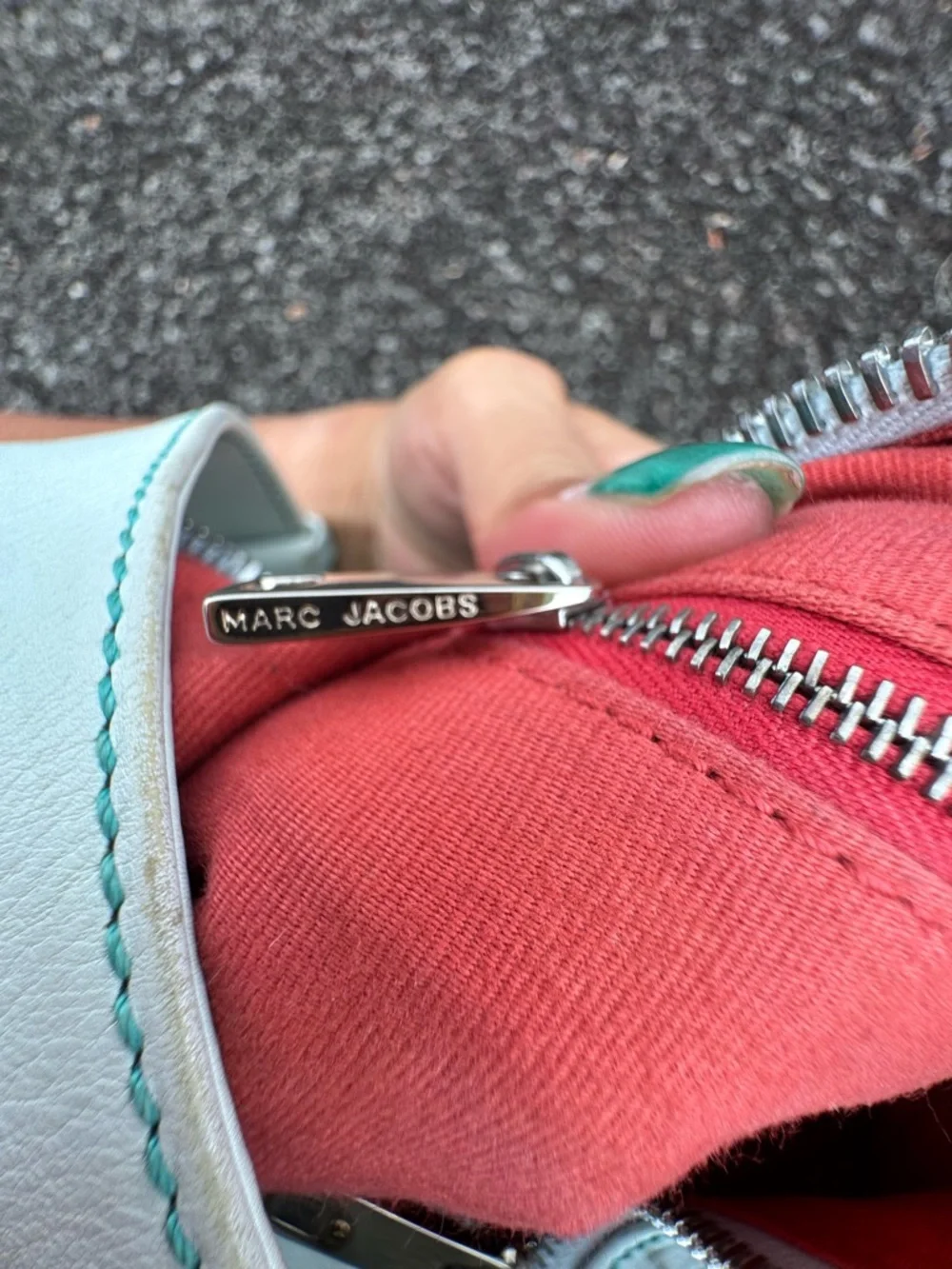 Marc Jacobs Light Mint Green Leather Hobo Bag Made in Italy Silver Hardware